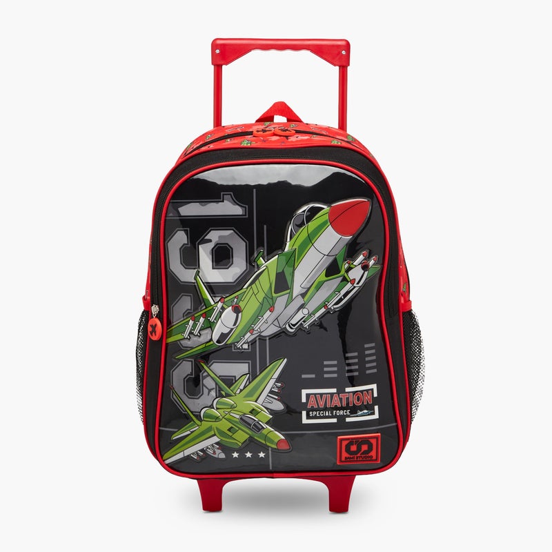sami_studio 16 Inch Trolley-Aviation-Set Of 5-2 Cmprt With Zip- (Polyester ) Multicolor \ 34X20X47.5 - Image 2